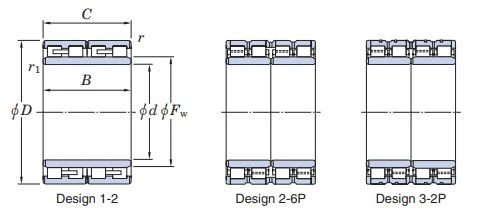 four row cylindrical roller bearing